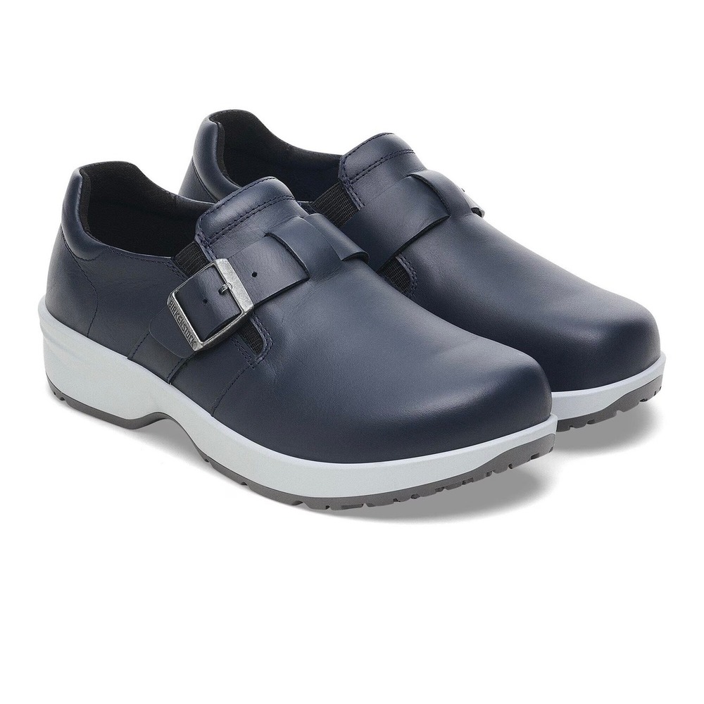 Birkenstock Caris Pro Shoes EU 38 Mens 5 / Womens 7 Navy Leather Buckle Slip On